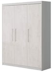 roba Armoire Enfant en Bois "Maren 2" 3 Portes - Garde-Robe avec Penderie et 6 Étagères - Gris Clair / Chêne Blanchi