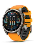 GARMIN fenix 8 AMOLED Sapphire 47mm 010-02904-11 Smartwatch Titan med gnistorange/grafitgrått silikonarmband