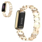 Fitbit Luxe moderiktigt armband klockarmband i rostfritt stål - Champagne Guld Guld