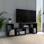 Meuble tv extensible Beijing, avec meuble 54,5CM l x 121 / 160CM l x 35,3CM p Noir