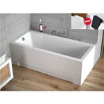 Baignoire rectangulaire Blanc - modern - 160x70 - avec Tablier - Repose Tête offert - Blanc