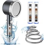 Filtrant Pommeau de Douche Anti Calcaire-Haute Pression Pomme de Douche avec Tuyau 2M,Poire de Douche Economie Deau,Salle de Bain Filter Shower Head Set avec Stop Eau et Brosse de Massage.[T86]