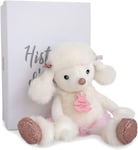 Doudou Histoire d'Ours Twist Roxane caniche 25 cm Blanc et Rose