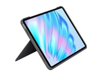 Logitech Combo Touch - Tangentbord Och Foliefodral - Med Pekdyna - Bakgrundsbelyst - Apple Smart Connector - Qwerty - Usa, Internationellt - Oxford-Grå - För Apple 13-Inch Ipad Air (M2)