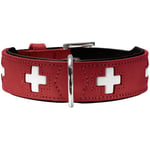 HUNTER Hundehalsband Swiss, Collier de chien en cuir, 75, Rouge/Noir