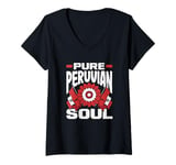 Womens Pure Peruvian Soul Funny Peru Peruvian V-Neck T-Shirt