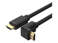 Unitek - Hög Hastighet - Hdmi-Kabel Med Ethernet - Hdmi Hane Rak Till Hdmi Hane Vinklad - 3 M - Trippelskärmad - Svart - 4K60hz Stöd