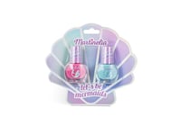 MARTINELIA - Set Manucure à Base d'Eau - Duo de Vernis à Ongles à L'Eau Sirène Pour Enfant - Vernis Rose et Bleu pour Filles - Non toxique