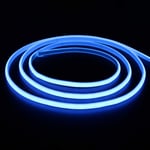 5 m. vattentät Ljusblå Neon COB LED strip - 230V, IP67, 288 LED, 11,5W/m, kan klippas var 10cm