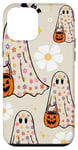 Coque pour iPhone 12 mini Coque transparente à motif floral fantôme mignon pour Halloween