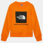 The North Face Childrens Unisex Youth Box Crew Sweatshirt in Yellow Fleece - Size X-Small