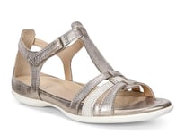 ECCO Womens Flash Leather Warm Grey Metallic Sandals 3.5-4 UK