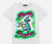 Fortnite Brite Bomber Airbrush T-Shirt L Large White Official Fortnite Shirt