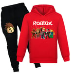 Barn Pojkar Roblox Spårjacka Hoodie Topp + Byxor Set Superhjälte red 130cm