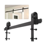 Haloyo - 183cm Quincaillerie Kit de Rail pour Porte Coulissante,pour Portes Coulissantes,120 kg,noir