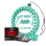 Smart Weighted Hula Hoop, Adjustable Fitness Exercise Weighted Hula Hoop - 27 Detachable Knots/Link