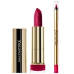 Max Factor Lipstick and Lip Liner Bundle (Various Shades) - Ruby Red