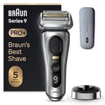 Braun Series 9 PRO+ Electric Shaver for Men, 5 Pro Shave Elements & Precision Long Hair ProTrimmer, PowerCase, 9527s