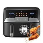 Nebula Dual Digital Air Fryer | Double Drawer Design, 9L Capacity, Oil-Free Cook