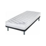 Ebac Literie - Matelas + sommier 90x190 Marly - Soutien ferme - Sommier démonté - Made in France