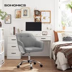 Songmics - Fauteuil de bureau, Chaise pivotanteconfortable, Siège ergonomique, réglable en hauteur, charge 120 kg, cadre enacier, tissu imitation