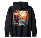 Camping Adventure Nature Marmot Hiking Mountains Zip Hoodie