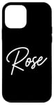 Coque pour iPhone 12 mini Rose Nom Femme Mignon Fille Élégante Femme Amour Manuscrite