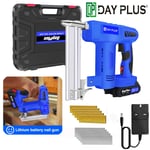 Nail Gun &Staple Gun Cordless Electric Heavy Duty Stapler Nailer Battery Powered