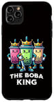 Coque pour iPhone 11 Pro Max Boba King Illustration drôle Boba Tea Drinker