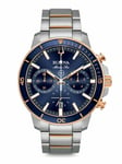 Bulova Silver Mens Chronograph Watch Marine Star 98B301