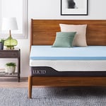 LUCID Surmatelas de 5,1 cm pour lit Simple – Mousse à mémoire de Forme infusée de Gel – Surmatelas en Mousse à mémoire de Forme pour lit Simple – Design ventilé – Certifié CertiPur