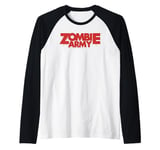 Zombie Army Logo Red Text Raglan Baseball Tee