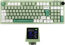 Rt100 Iso(Qwert)Clavier Mecanique Avec Mini Tv Personnalisable. 98 Touches Gasket,Knob,5000Mah,Hot-Swap,Bluetooth/2.4Ghz/Usb-C Pour Mac/Pc/Game(Uk Green,Wisteria Linear Switch)