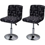 Ahlsen - Housse De Tabouret De Bar Extensible, 2Pcs Housse De Chaise Haute Imprimée Pour Bar Couvre De Chaise De Salle à Manger Haute, Protecteur De