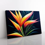 The Bird Of Paradise Flower Vol.2 Canvas Wall Art Print Ready to Hang, Framed Picture for Living Room Bedroom Home Office Décor, 60x40 cm (24x16 Inch)