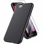 Coque Silicone pour iPhone SE 2020 Noir Antichoc + 2 Verres Trempes Little Bout