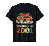 Funny 23 Years Old Vintage August 2001 23rd Birthday Men Dad T-Shirt