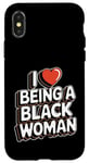 Coque pour iPhone X/XS J'adore être une femme noire Pride Blackity Black History