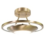 Modernistic Semi Flush Eco Friendly LED Ceiling Light Fitting in Brushed Metal Finish