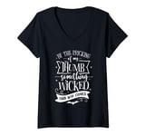 Womens Something Wicked This Way Comes Witch Halloween V-Neck T-Shirt