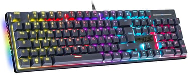 XPERT K250,Clavier Gamer Mecanique AZERTY Swtich Rouge,17 Modes de Rétroéclairage RGB,Technologie N-Key Rollover 26 Touches Antighosting,Connexion Filaire,2 Switchs Inclus,Noir(Q83)