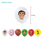 Moana Temafest Set Vaiana Oceania Tallrik Banner Tårta Topper Tallrik Barn Födelsedagsfest Dekoration Ballonger Flickor Favor 12pcs Latex Balloon