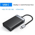 ORICO-Multi carte mémoire USB A Type C 3.0,adaptateur pour Micro SD,SDHC,SDXC,MMC,TF,CF,MS Pro,Duo Stick,Read Switch,S6,2 To - Type USB C