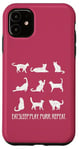 Coque pour iPhone 11 Motif rétro de chat avec 9 chatons dicton amusant