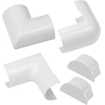 D-Line CLOAP5025W Maxi Clip-Over Accessory Pack | Join Multiple Lengths of 50x25mm Cable Cover | 5 Piece Electrical Trunking Multipack-White