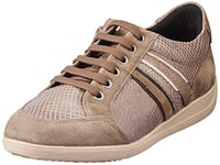 Geox Femme D Myria C Sneakers, Taupe/Dk Beige, 35 EU