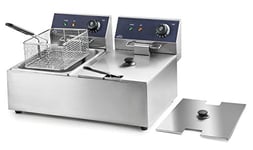 Lacor 69466 69466-Professional Double Electric Fryer 2500 W (x2), 12 L, Stainless Steel