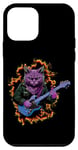 Coque pour iPhone 12 mini Chat jouant de la guitare mignon Kawaii Cat Guitarist Rock Band