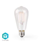 SmartLife LED vintage lampa | Wi-Fi | E27 | 500 lm | 5 W | Varm Vit | 2700 K | Glas | Android / IOS | ST64 | 1 st.