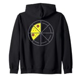 Pizza 3 Slices Cheese Pepperoni Funny Geometric Food Retro Zip Hoodie